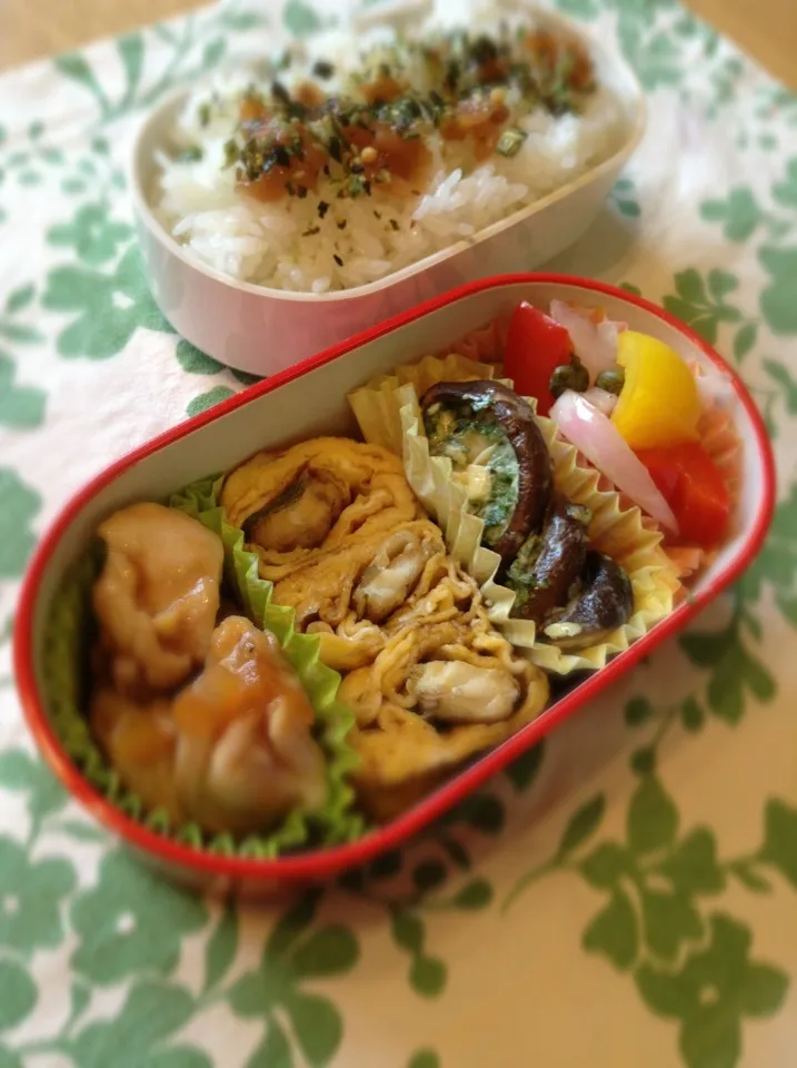 Snapdishの料理写真:鶏肉のママレード煮＆鰻巻き弁当|tomoさん