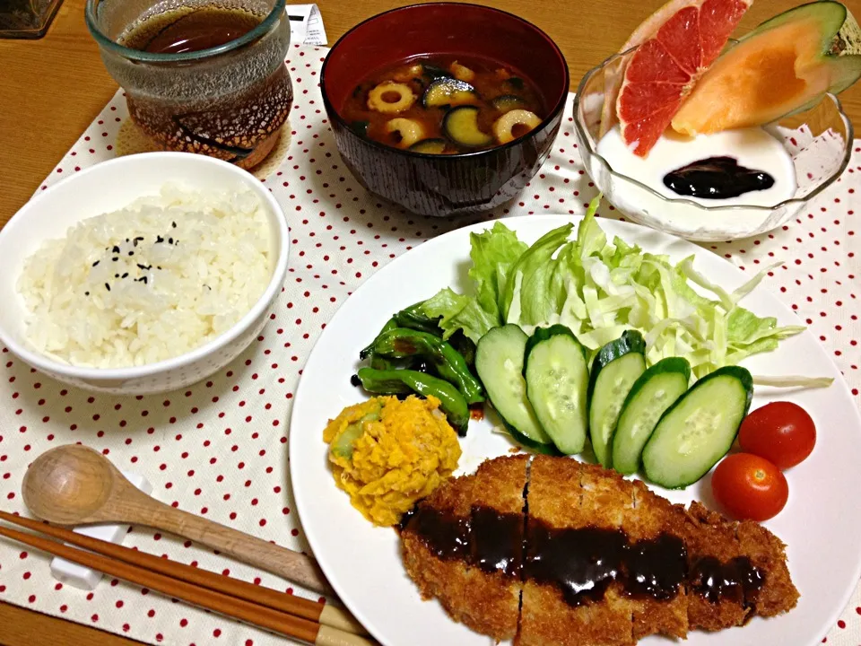 とんかつメインの晩ご飯|miyamegu**さん