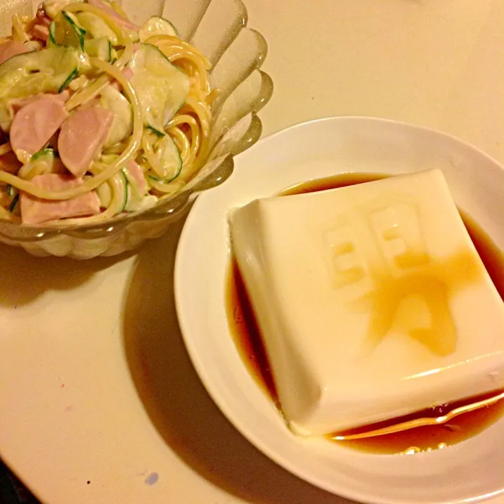 Snapdishの料理写真:男前豆腐とスパサラ|いつみさん