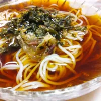 Snapdishの料理写真:お茶つゆ茶殻佃煮そうめん|fumiさん