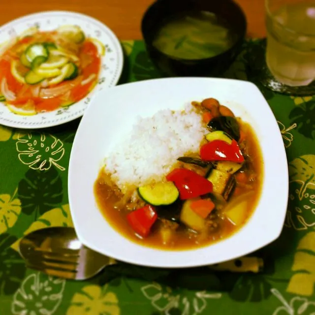 夏野菜カレー
サーモンカルパッチョ
カニのあんかけスープ|miyuki-*∴☆さん