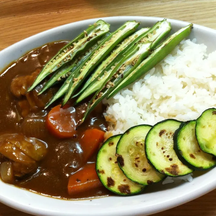 チキンカレー素焼き夏野菜添え♪|Jean Nobyさん