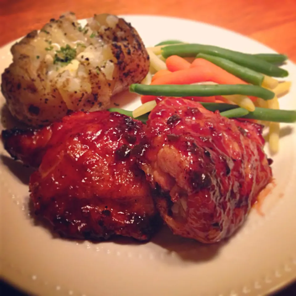 Candied jalapeño BBQ and zesty peach BBQ chicken|Gary Langerさん