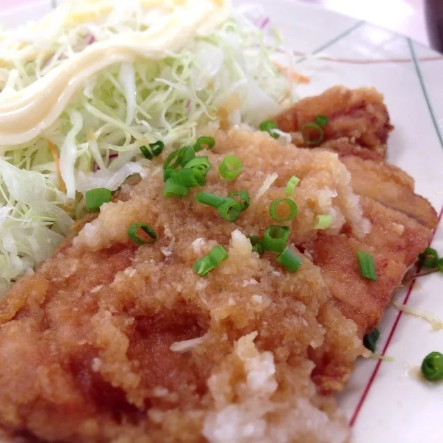 ポーク唐揚げ おろしポン酢 at 社員食堂|さるさん