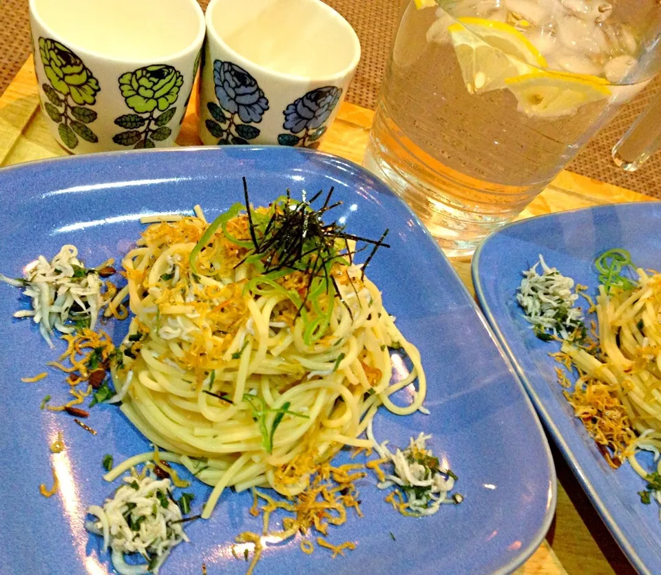 しらす大葉の昆布茶DE٩(◜ᴗ◝ )۶パスタ|ランランらぁ〜んさん