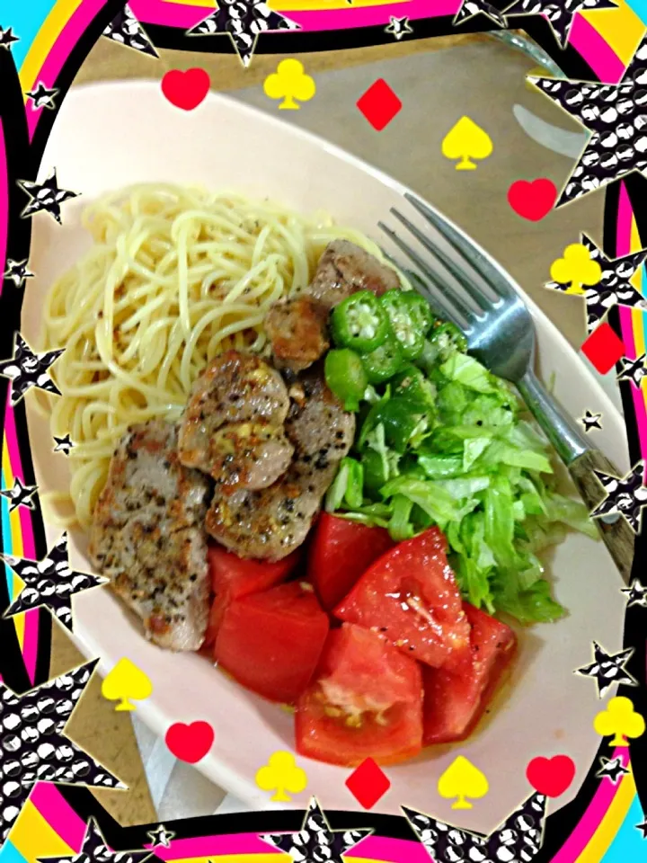 夏🌻野菜🍅冷製パスタ🍝♡|♥DaiA♦さん