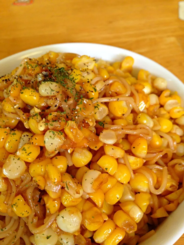 🌽焼きとうもろこし素麺チャンプルー🌽|なつきさん