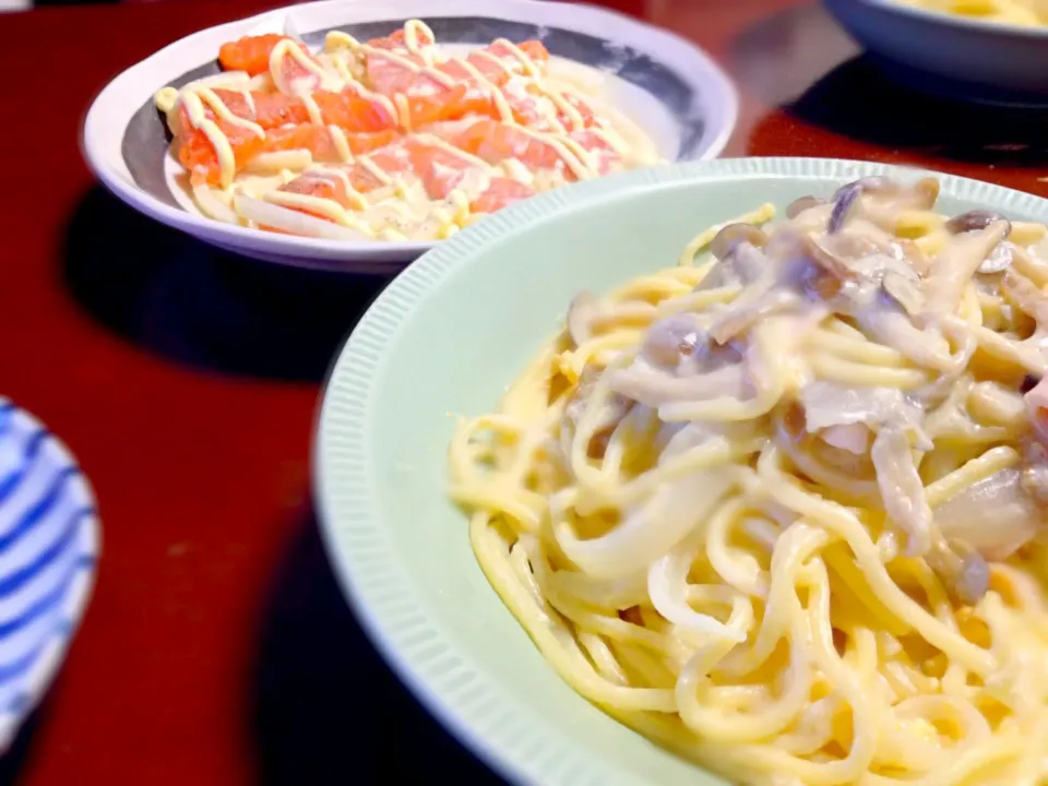 パスタとサーモンのカルパッチョ|ぴっぱーさん