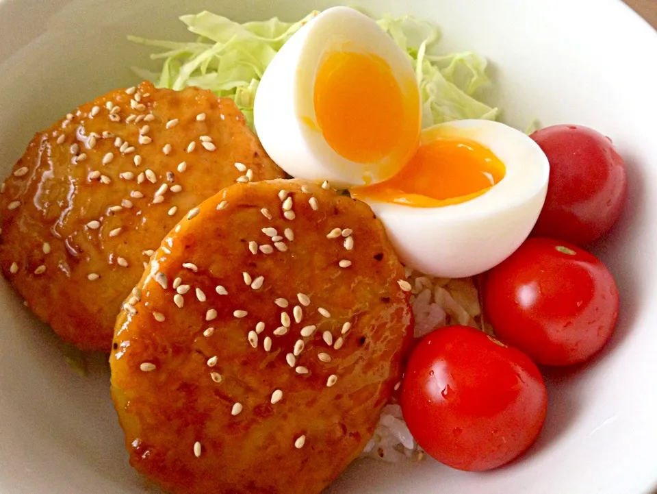 鶏つくねの照り焼き丼|nnさん