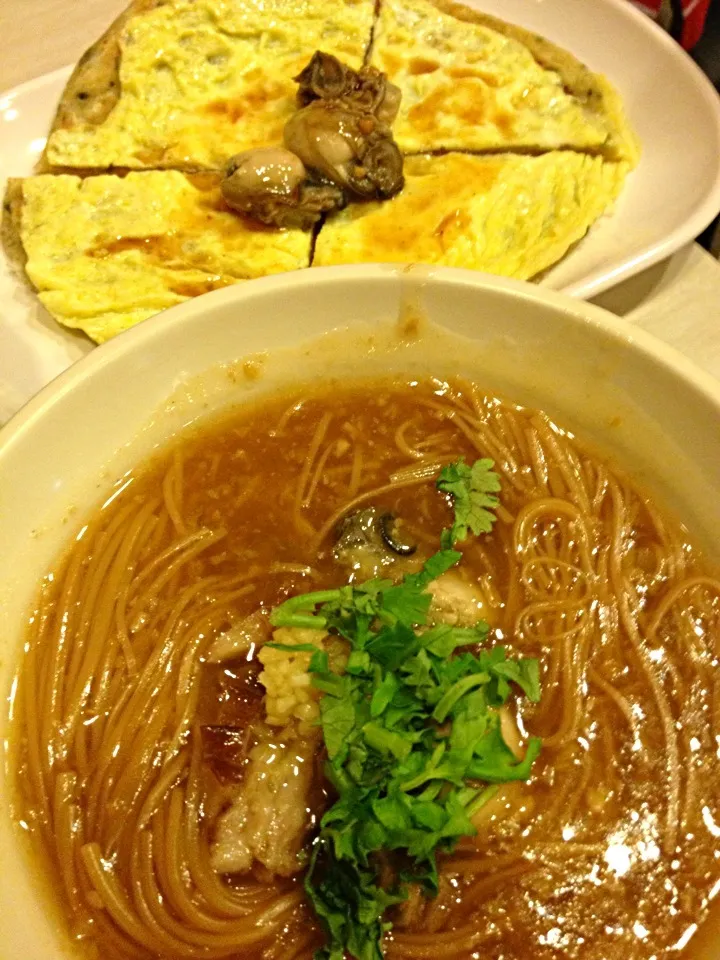 Snapdishの料理写真:Spring Onion Pancake & Oyster Mee Suan|Yvonne Limさん