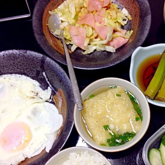 ハムキャベツのガリバタ醤油マッシュポテト炒め♡|えりさん