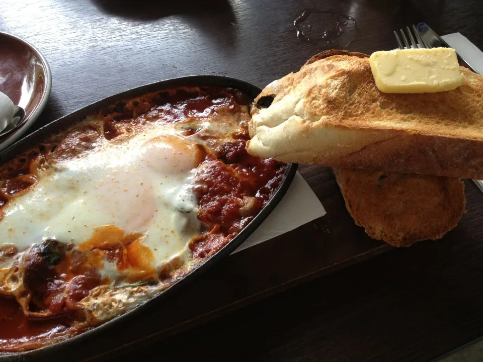 Spanish egg with toast|AmeSabさん