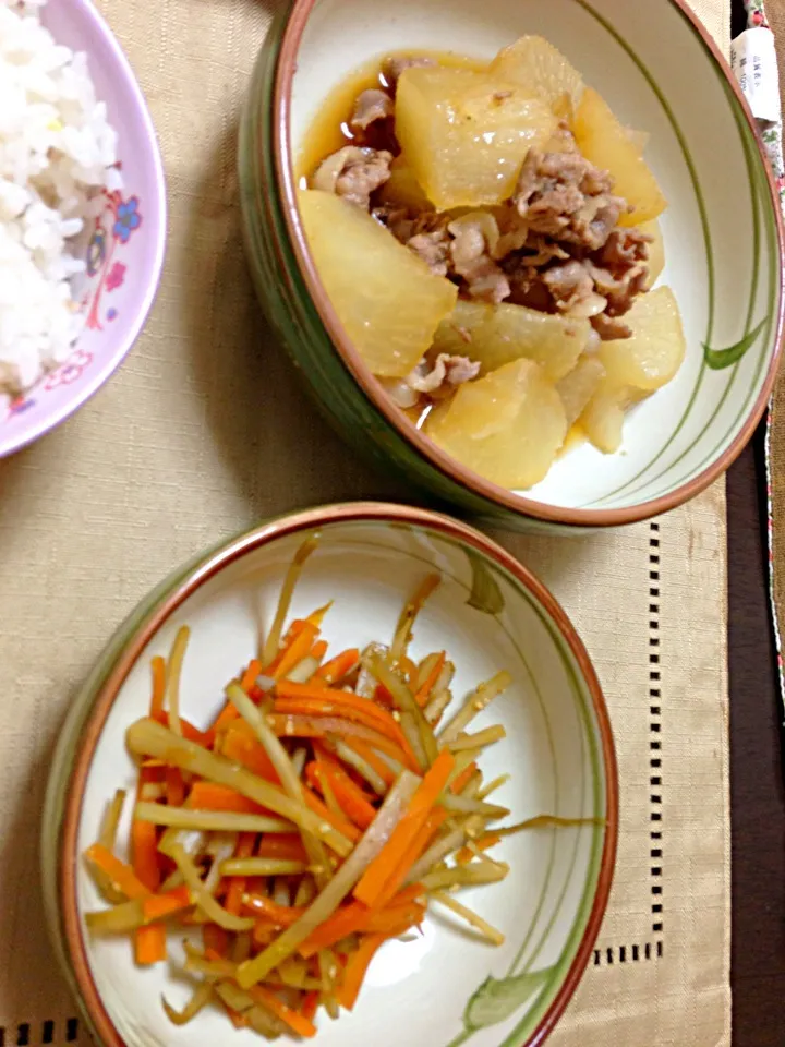 きんぴら、大根の煮物|まる子さん