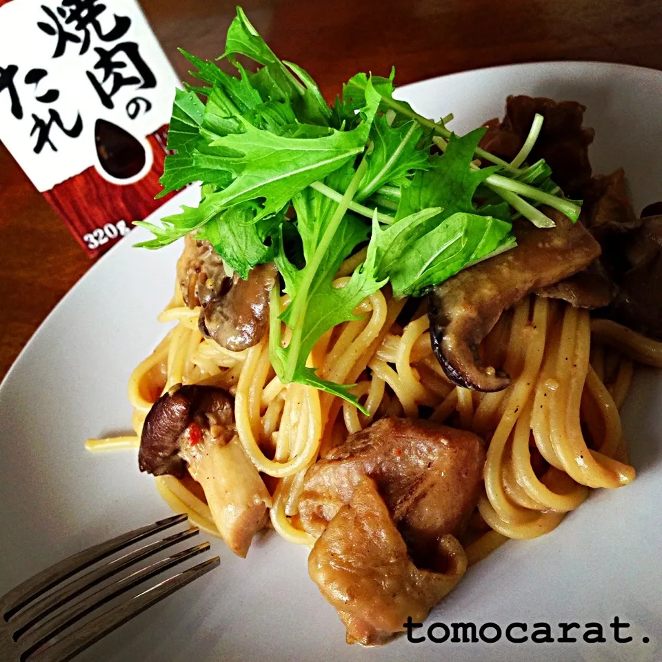 焼き肉のタレの豆乳クリームスパ|tomocarat.さん