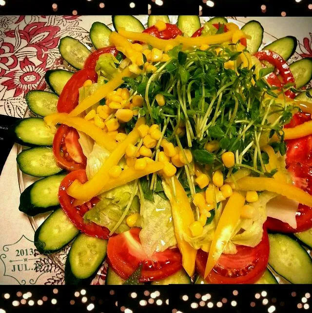 ✿旦那さん作✿　豆苗とパプリカのSalad|*ikuko*さん