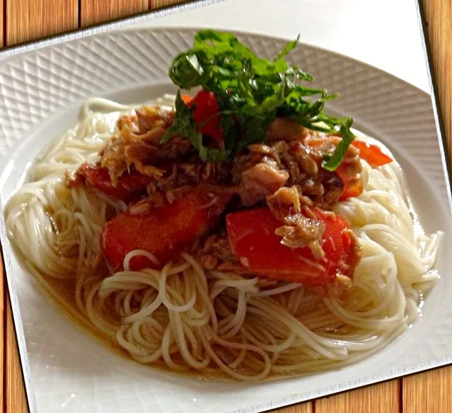 シーチキンとトマトの素麺|翔ママさん