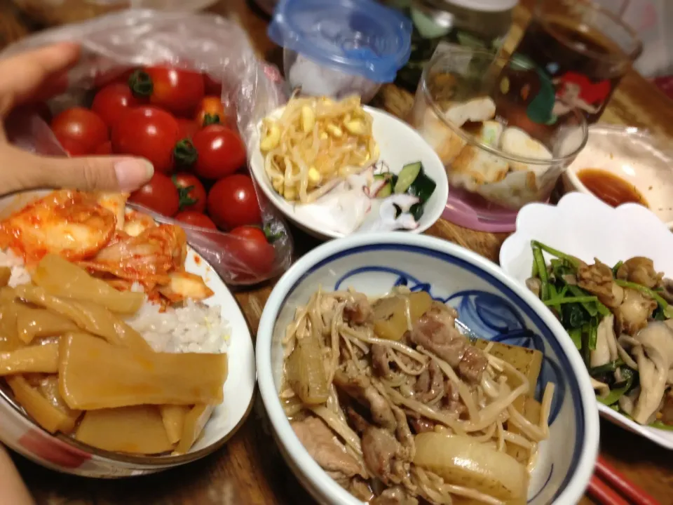 Snapdishの料理写真:H25.7.28 晩ご飯ﾔｯﾀ♪ﾟ+.(((ｐ(＾Ｃ_＾*)ｑ)))ﾟ+.ﾔｯﾀ♪|小林美緒さん