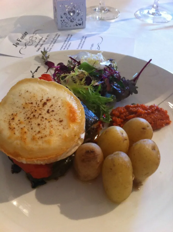 Snapdishの料理写真:Goats cheese on a bed of roasted vegetables|🍓Jolejo🍓さん