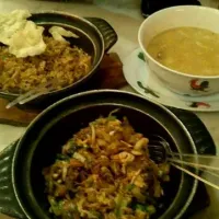 soup asparagus , beef fried rice and beef kwetiaw|josephine agnes yarisさん