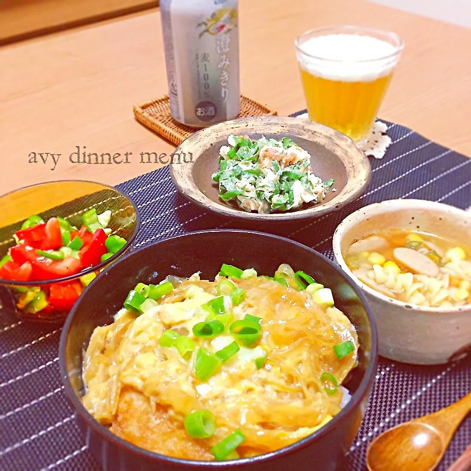 カツ丼晩ご飯〜( ´͈ ᗨ `͈ )◞♡⃛|avyさん