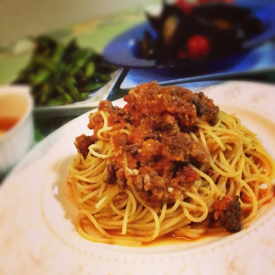 💗男心をつかむ料理💗                                               粗挽き肉のミートソース                                             イタリアマンマの味〜|志野さん