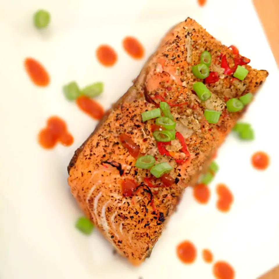 Steam then baked spicy salmon|@namamotoさん