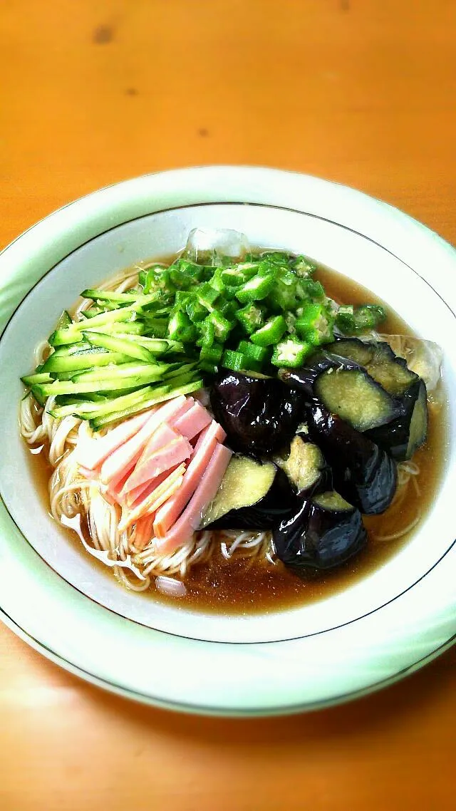 今日の一人ランチ★色々のっけ素麺。|ちはるさん