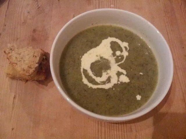 leek and watercress soup with homemade bread|hollyさん