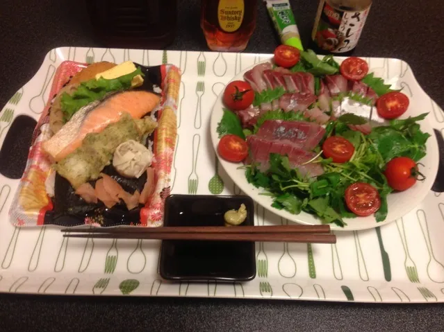 シャケ海苔弁当、ブリとワカナのお造り！(੭ु ๑ ›◡ु‹ ๑ )੭ु⁾✨|サソリさん