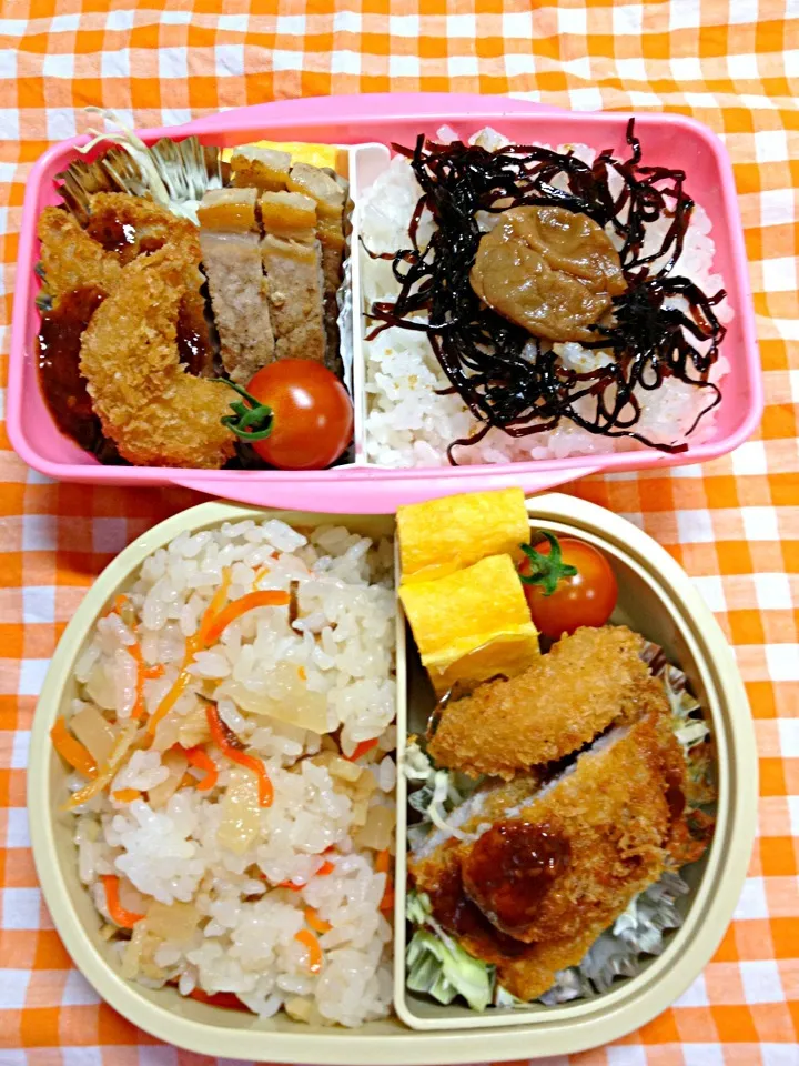 上ー娘のお弁当 下-わたしのお弁当|まさゆうたんさん