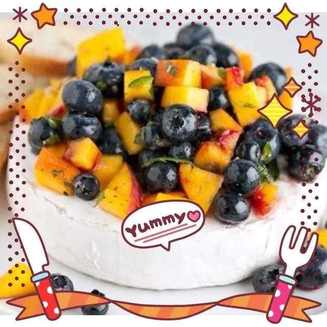 Blueberry  and Peach com queijo Brie!!!|keyteさん