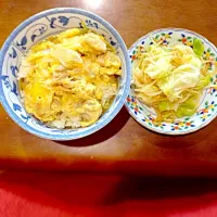 親子丼と野菜炒め|ひよりさん