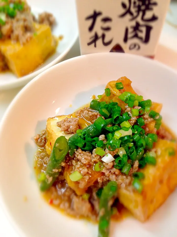 焼肉のタレで麻婆厚揚げ|ふくふくさん