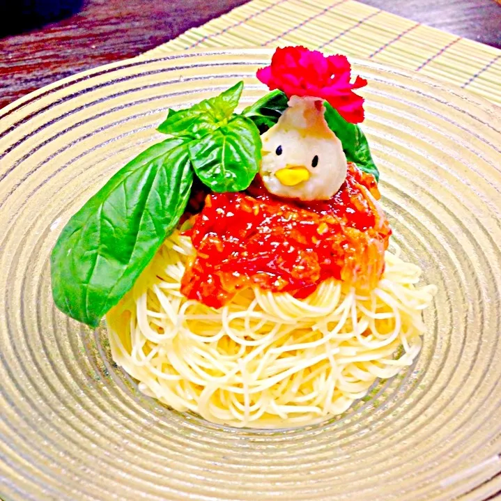 くららトマトソースで冷製パスタ|富士子🍒🐰🍓さん