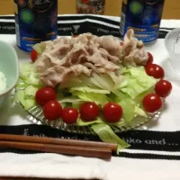 Snapdishの料理写真:冷しゃぶサラダ|ひーくんさん