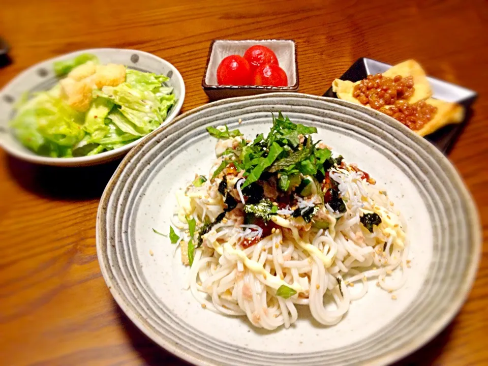 柚子胡椒ツナマヨサラダうどん  とか|みーさん