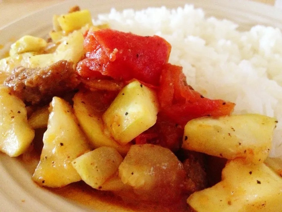 Sautéed white squash with pork|maryahさん