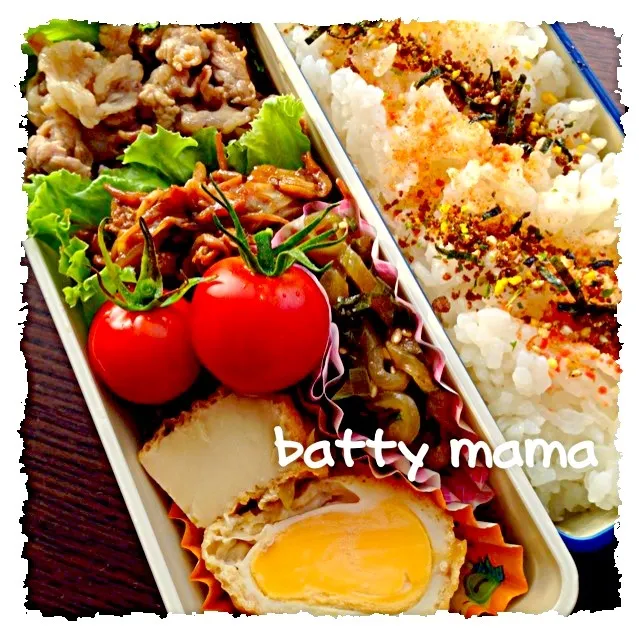 前日の晩ご飯残り物弁当〜☆battymamaの女子かわぃぃお弁当〜☆7/31(水)☆|ばってぃーまま＠♪さん