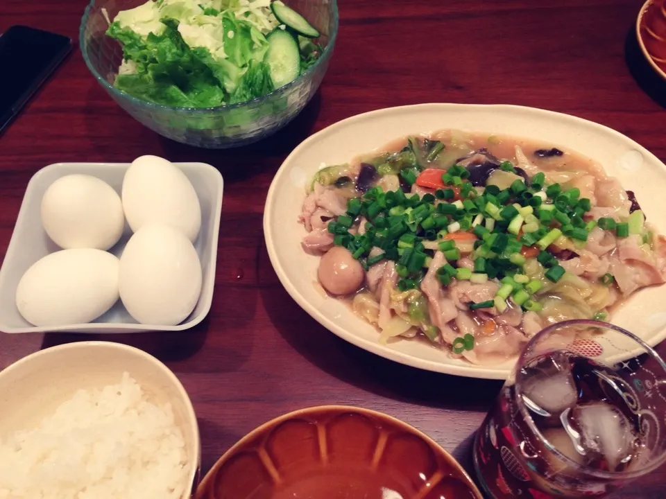 中華丼  ご飯と別|さやかさん