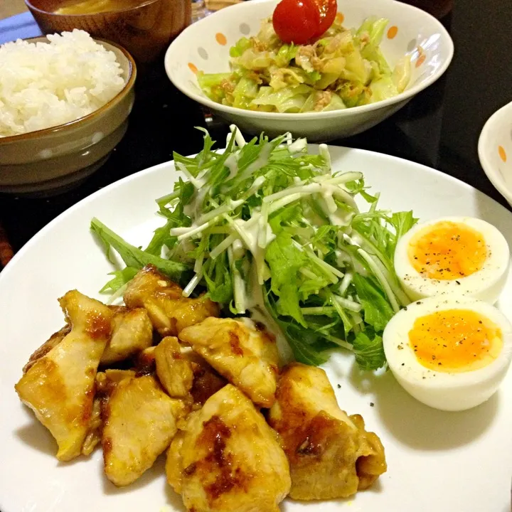 チキンのカレーソテーの晩ご飯|mikaさん