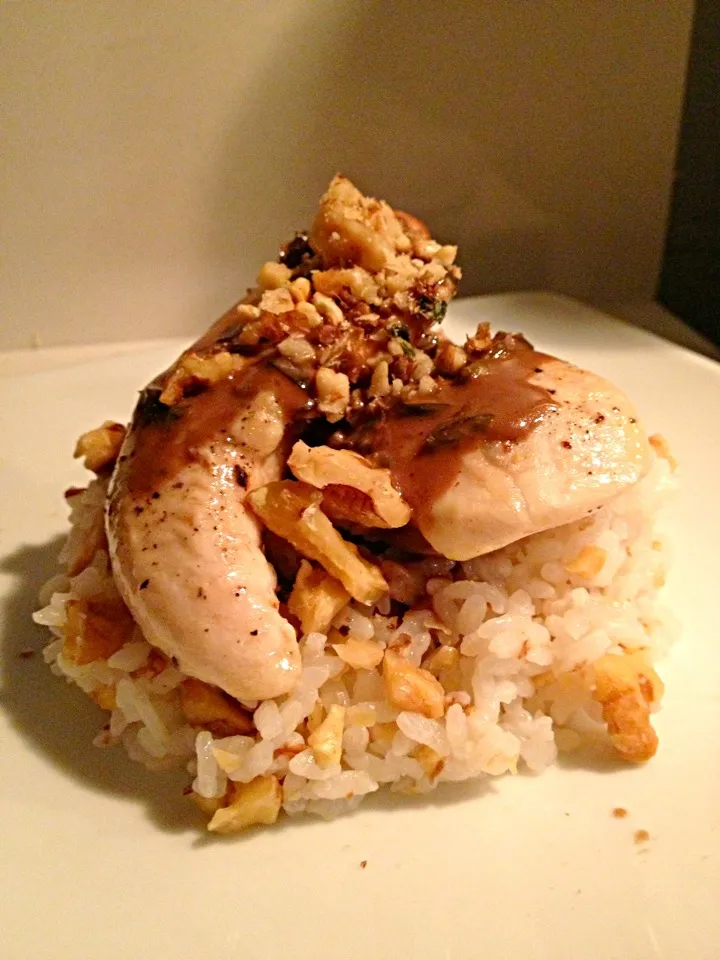 Chicken in Tarragon Cream Sauce and White Rice with Walnuts|Aliceさん