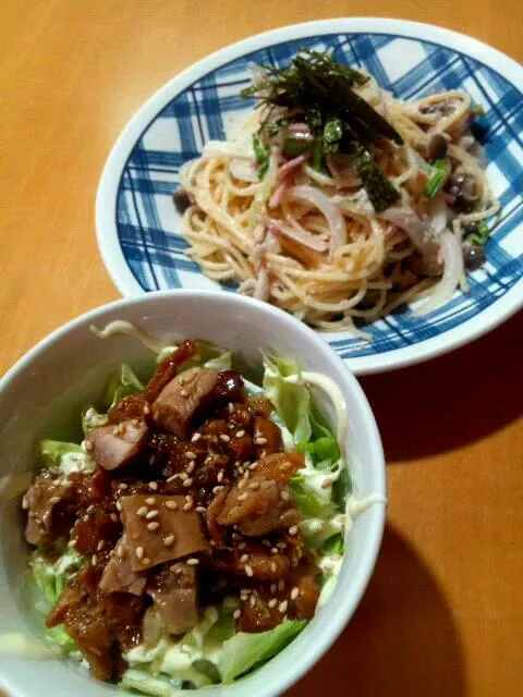 ミニ鶏丼＆タラコスパセット|まゆきさん