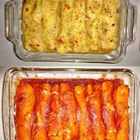 Enchiladas 2 Ways.  Chicken Cream Cheese Spinach and spicy Red Beef Enchiladas.|Christina Goolsbyさん