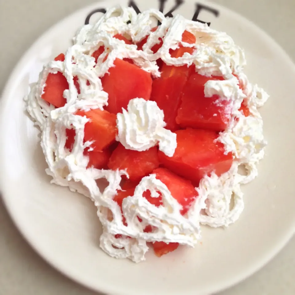 Papaya con Crema Chantillí.|Loreleyさん