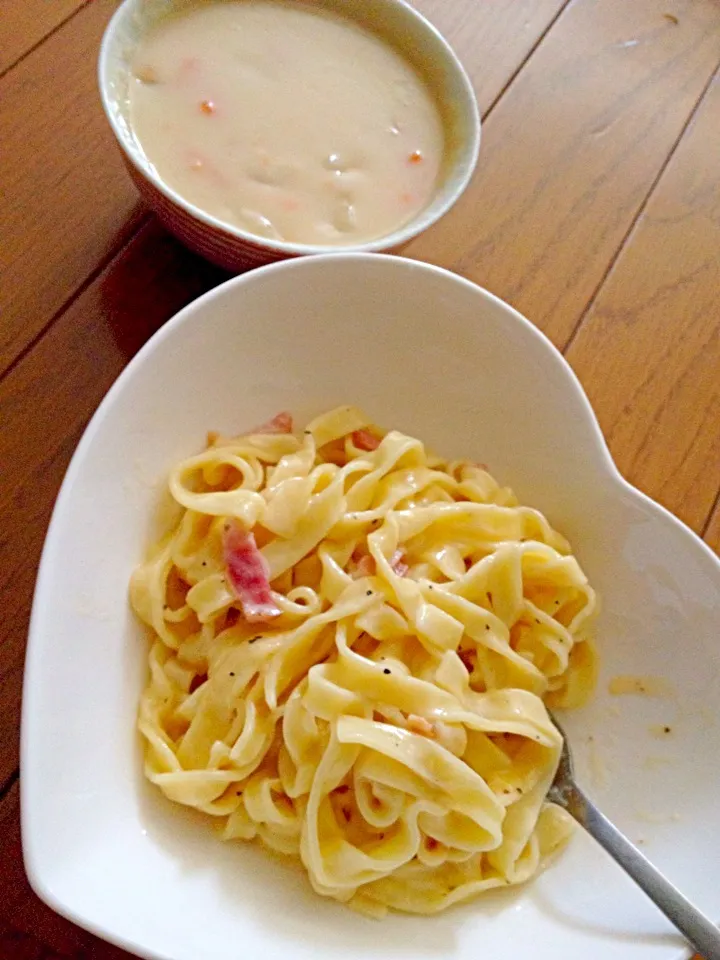 Carbonara and vege cream stew|Daphnefroggy©さん