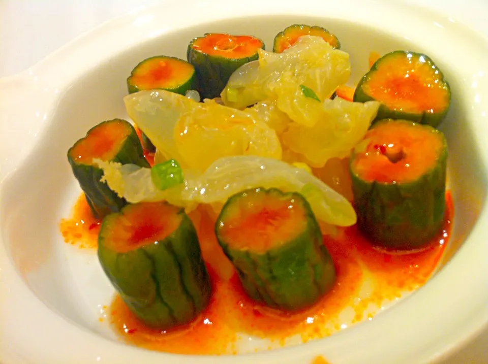 Sliced jelly fish with cucumber|skyblueさん