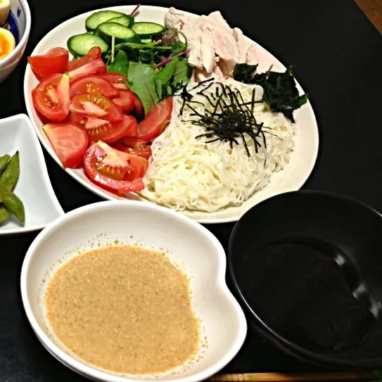 胡麻だれでサラダ素麺|かんきちさん