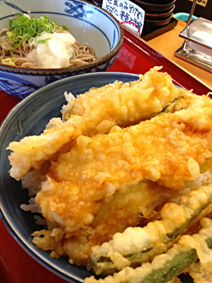 とり天丼＆冷やしお蕎😁|KAZUTOさん