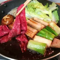 Snapdishの料理写真:近江牛ですき焼き|田中 喜子さん