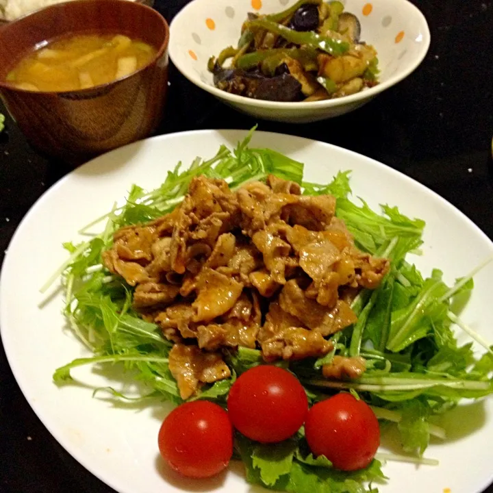 豚のケチャップ焼きの晩ご飯|mikaさん